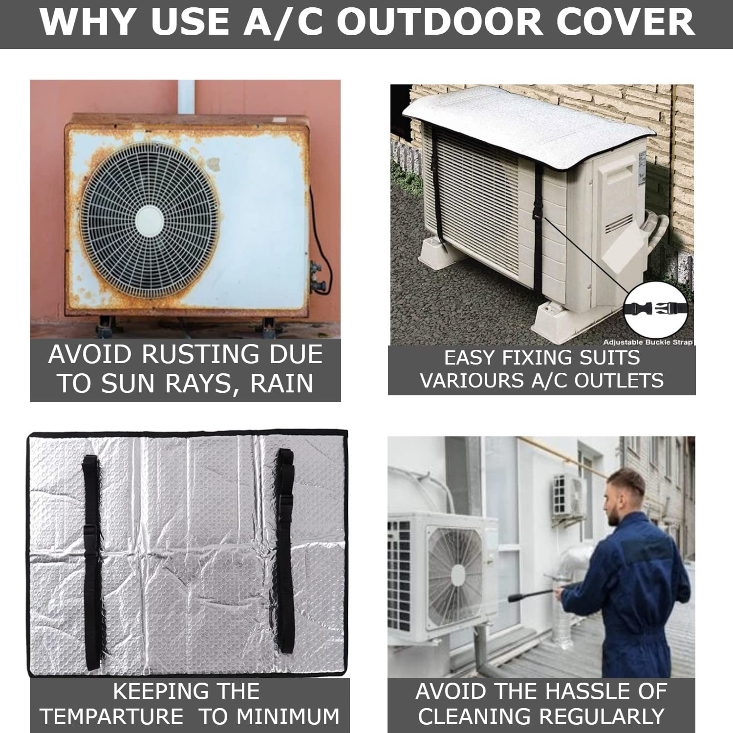 Ac Outdoor Unit Protector Heat Insulation Sunlight Shade Protector fro ...